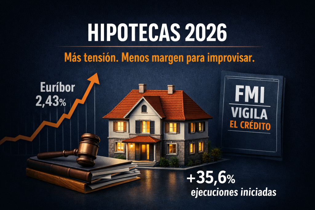 Qué está pasando con las hipotecas en 2026: euríbor al alza, más ejecuciones y aviso del FMI